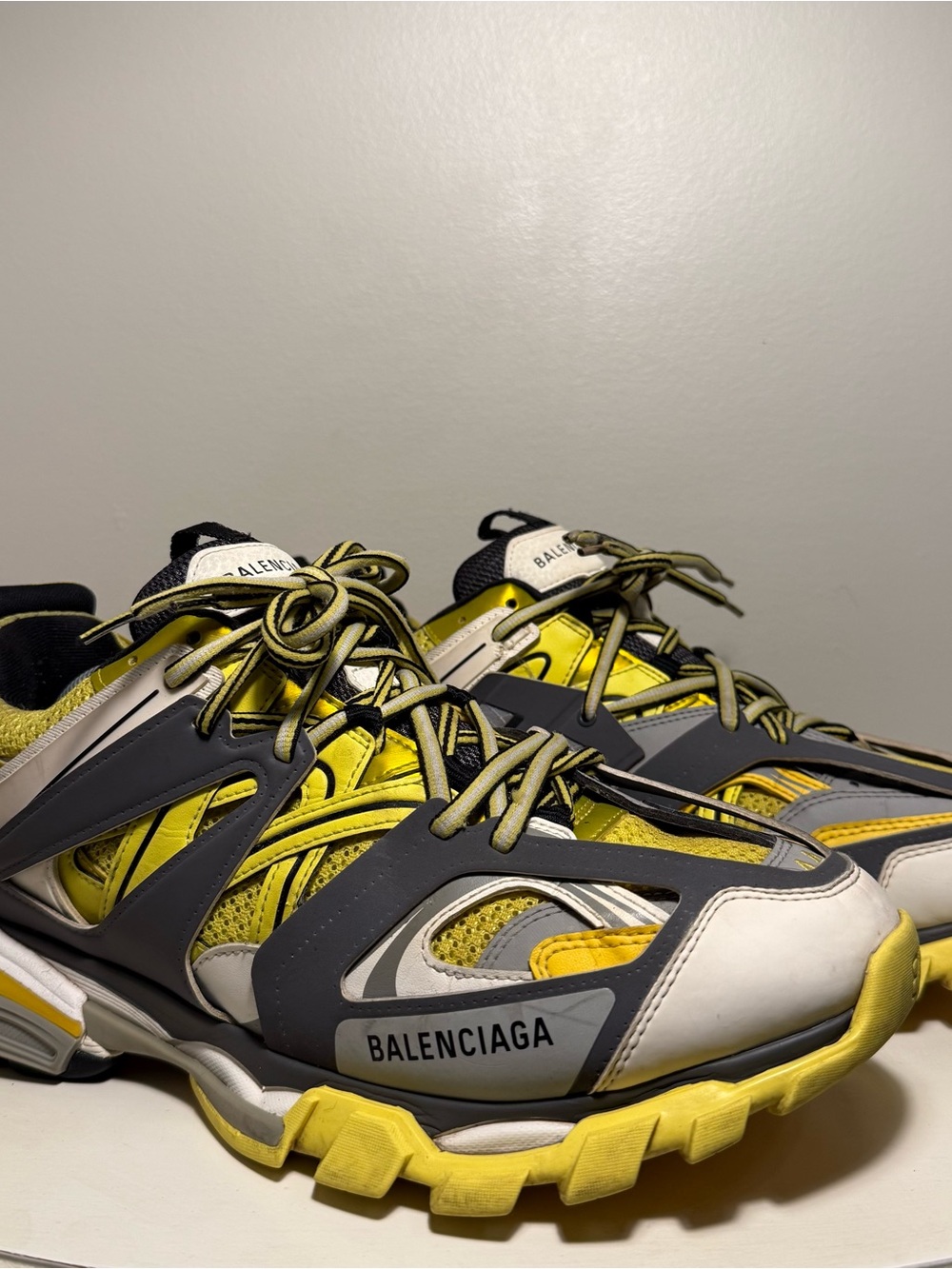 Balenciaga Track Yellow Gray White Athletic Sneaker Men’s Size 11 Chunky Lace Up